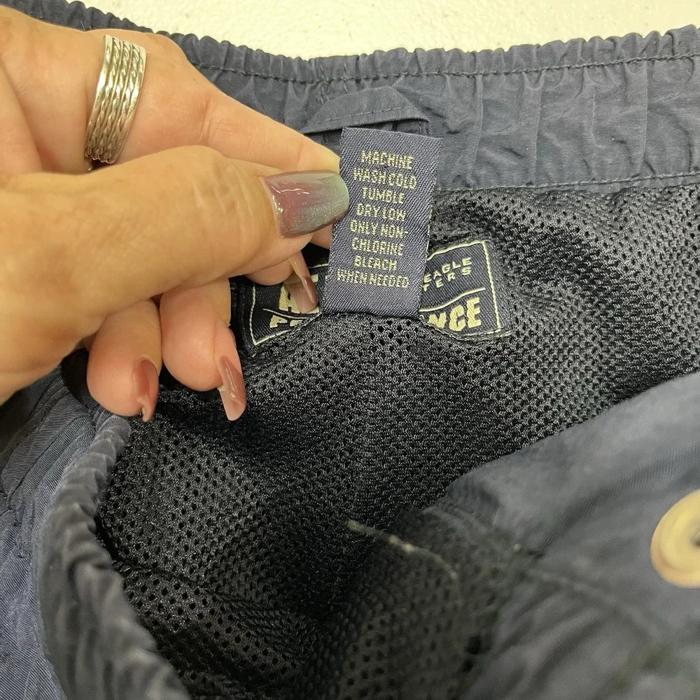 Vintage America Eagle Pants Blue Nylon Cargo Heavyweight Lined Mens M Outdoor